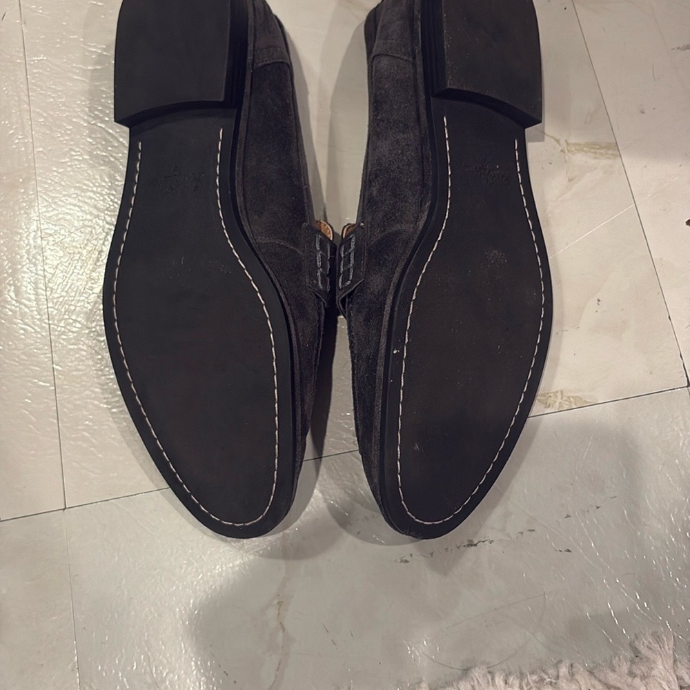 Sam Edelman Navy Sueded Leather Loafers - Picture 2 of 5